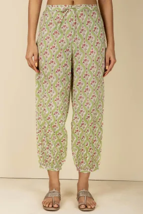 Green Mughal Grid Afghani Trouser