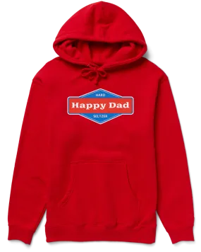 Happy Dad Front Logo Hoodie (Red)