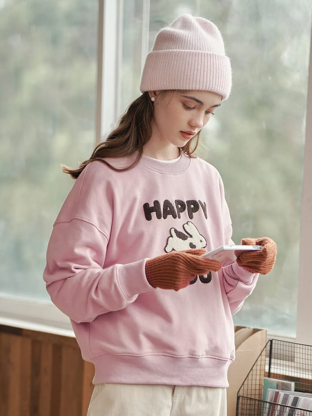 Happy to You Rabbit Graphic Hoodie