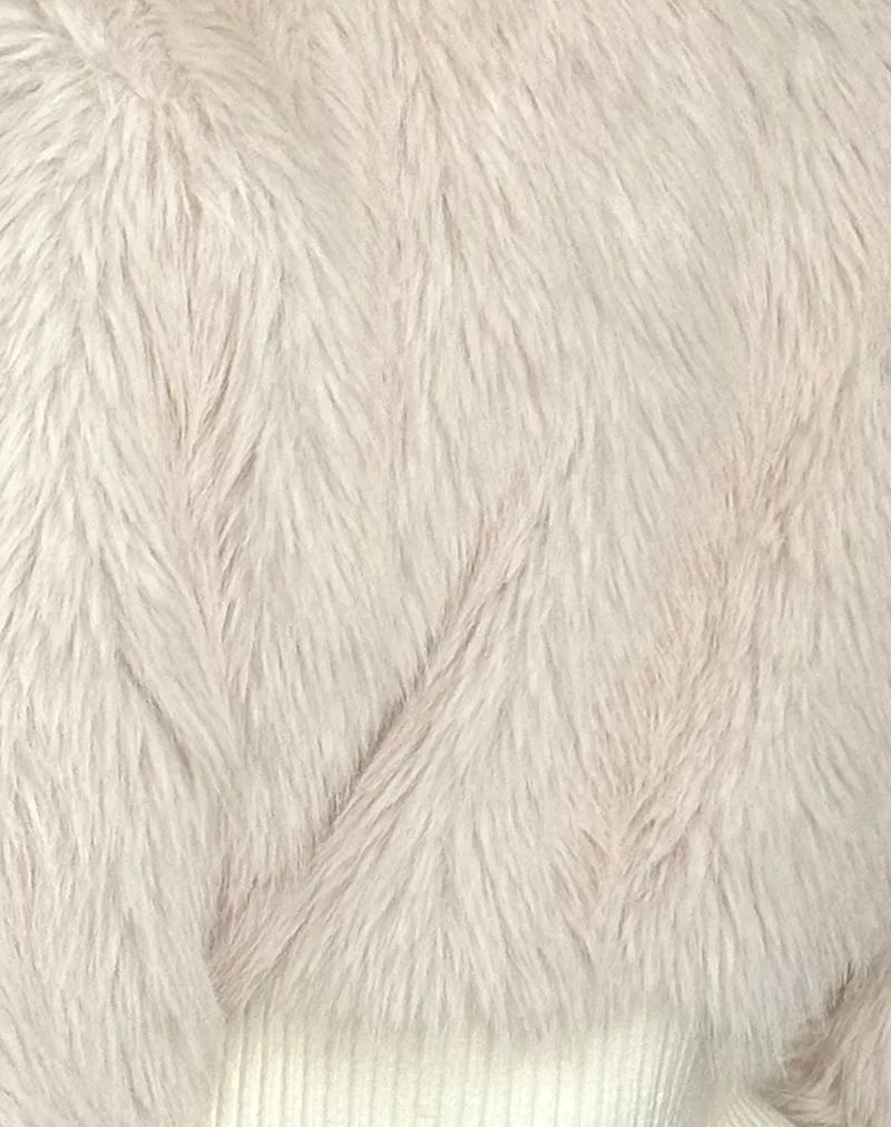 Homari Shaggy Faux Fur Jacket in Cream