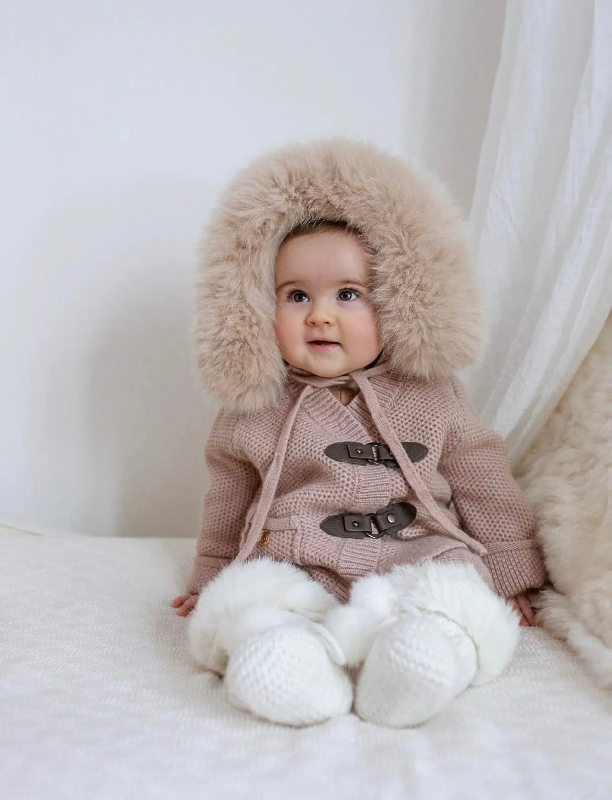 Honeycomb Dusty Pink Cashmere Pram Coat