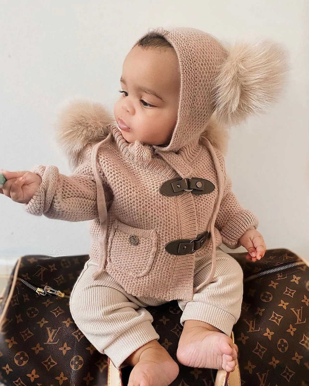 Honeycomb Dusty Pink Cashmere Pram Coat