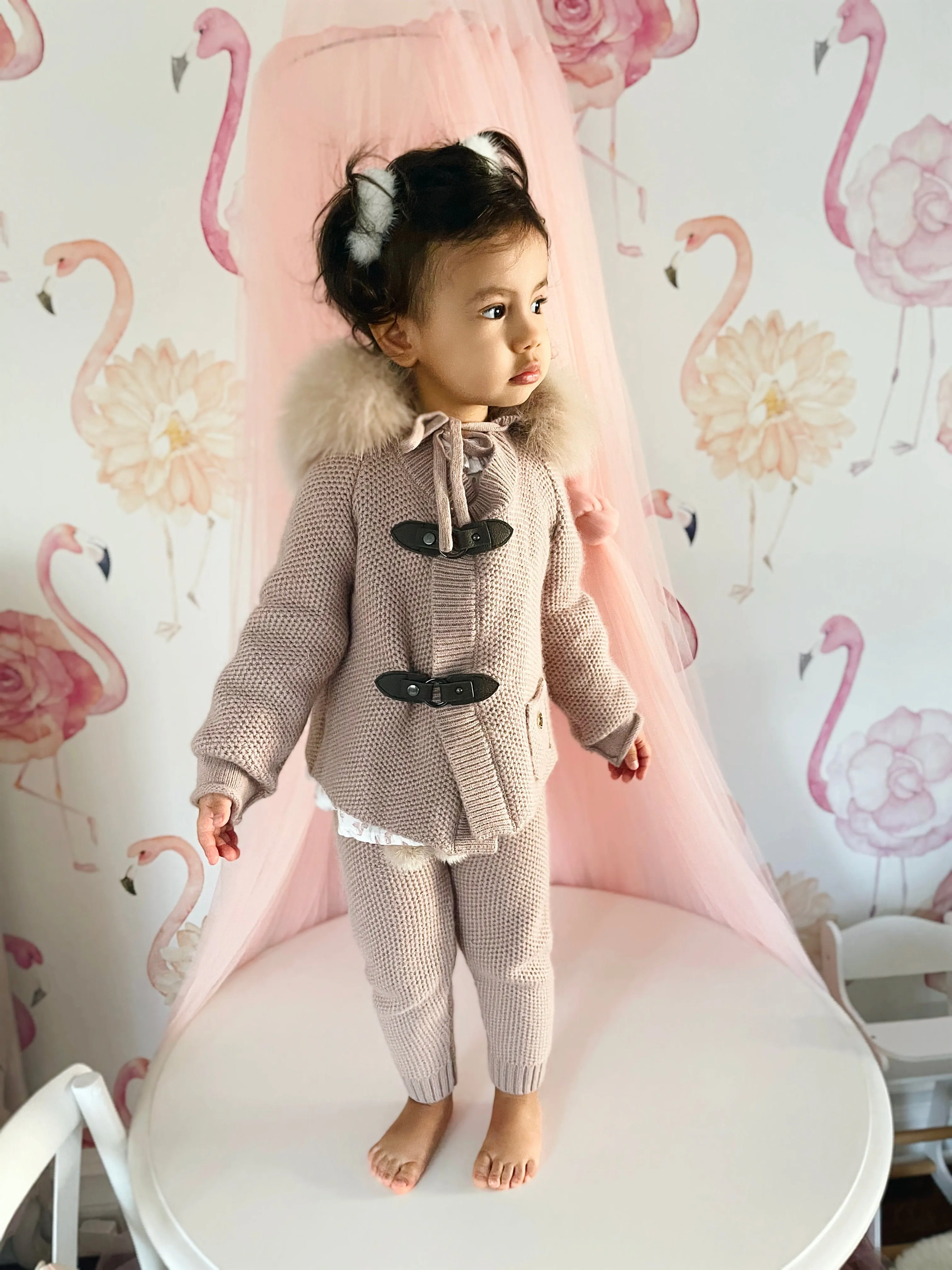 Honeycomb Dusty Pink Cashmere Pram Coat