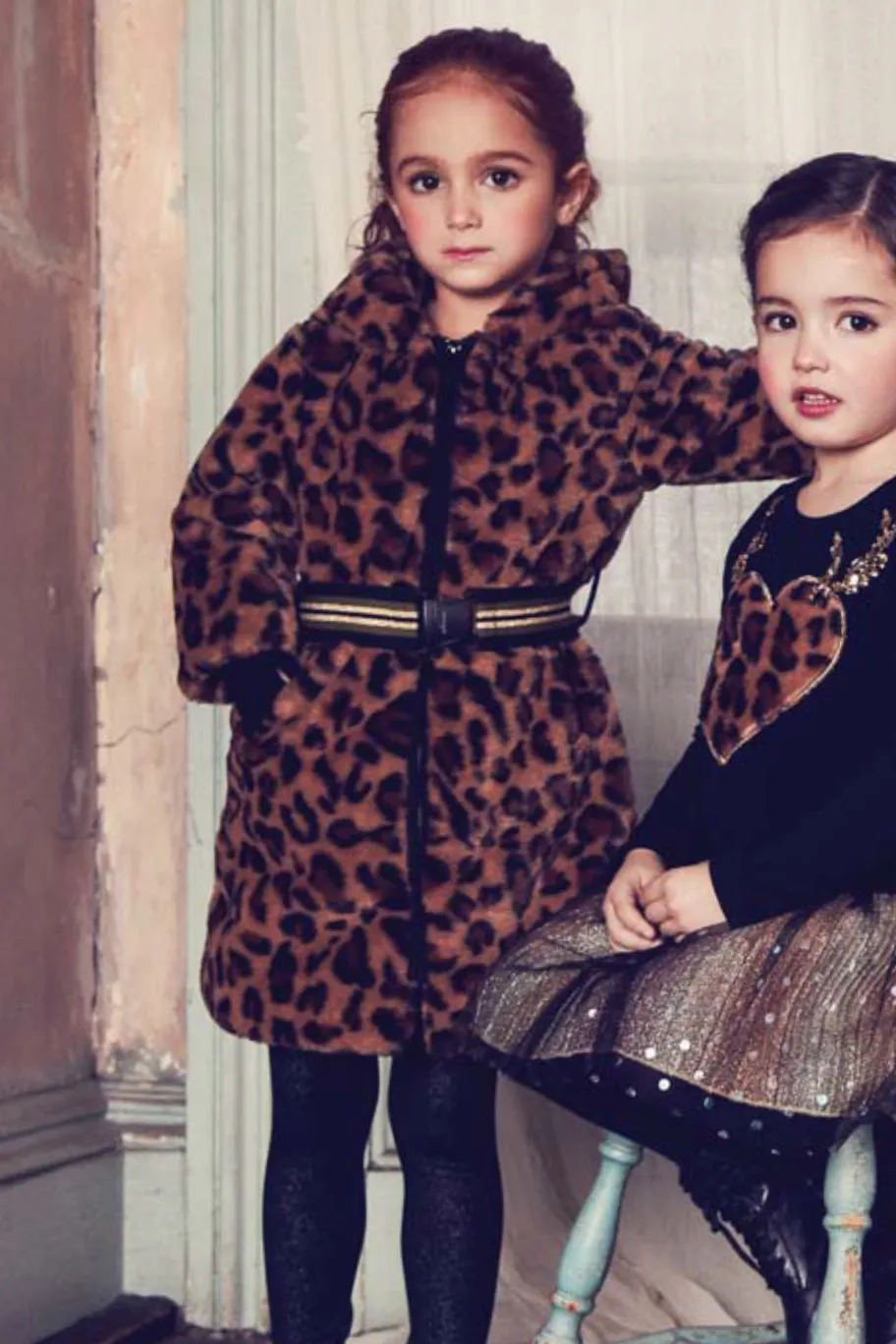 Imoga Georgia Girls Coat - Leopard (Size 14 left)