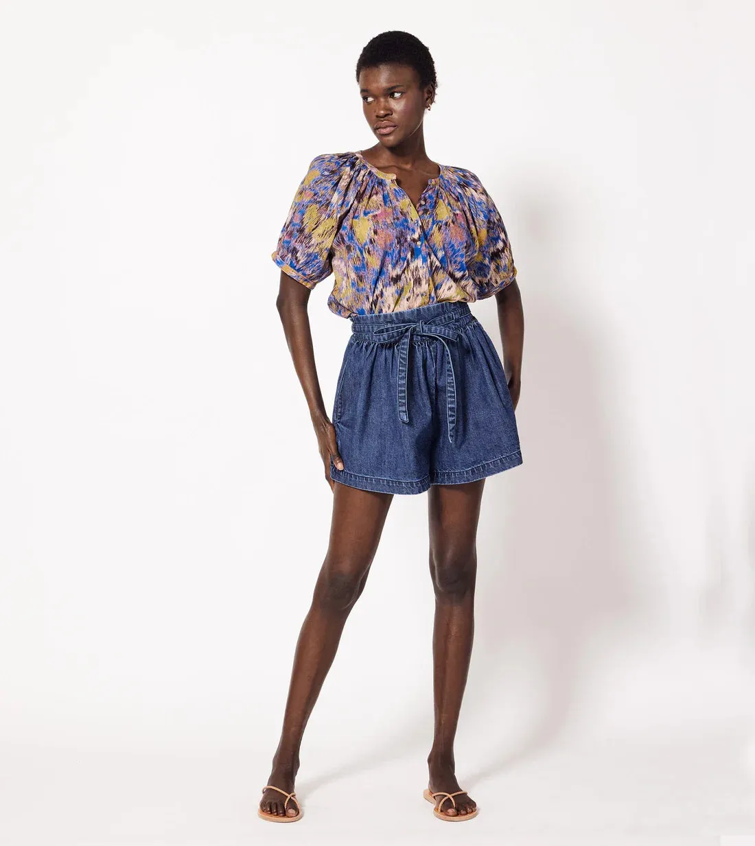 Irena Blouse in azucar print by Cleobella