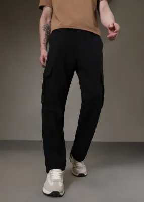 Jet Black Cargo Joggers