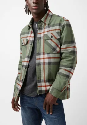 Jomon Men’s Shacket in Green Grey Plaid - BM24103