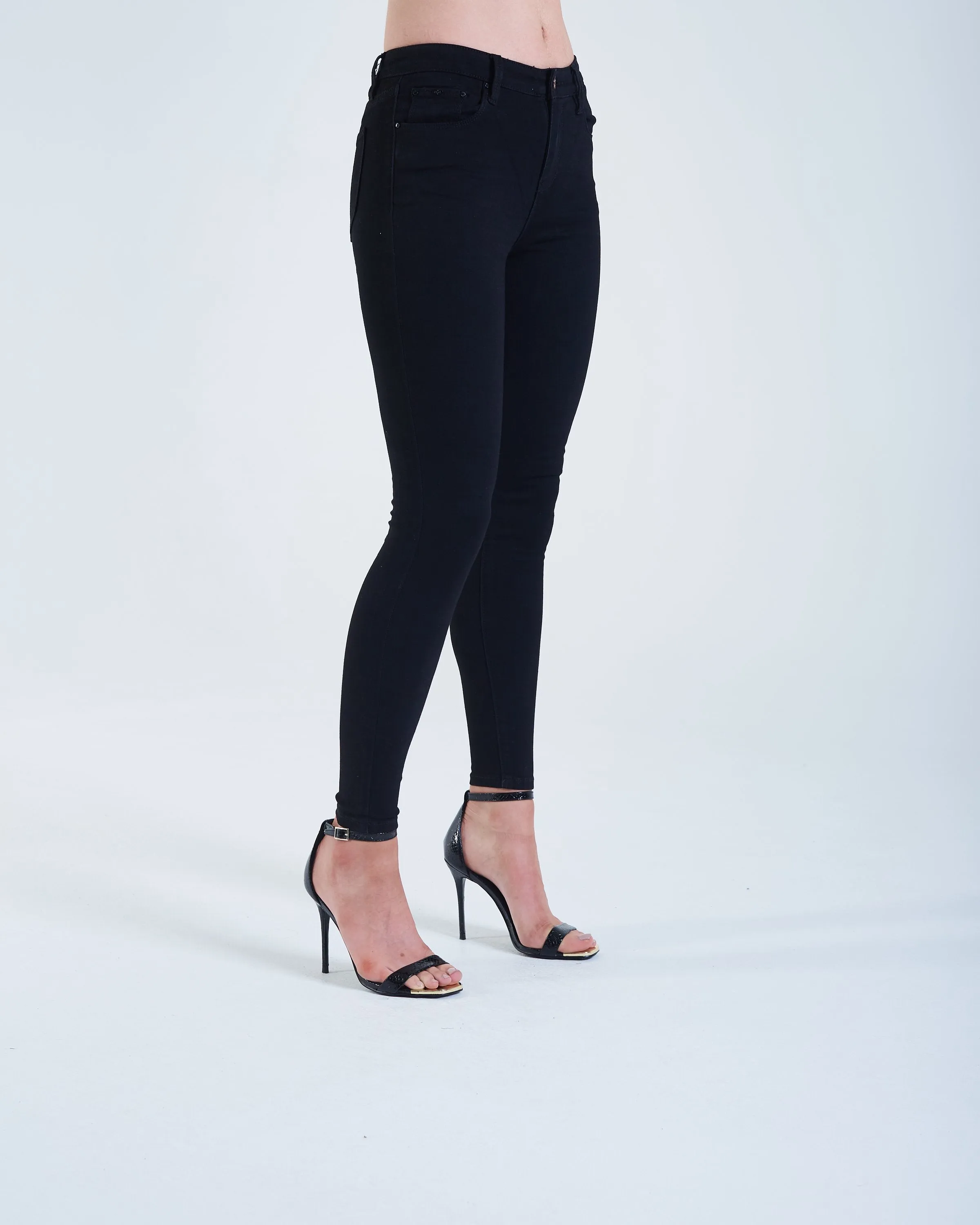 Kayla Mid Rise Skinny Black