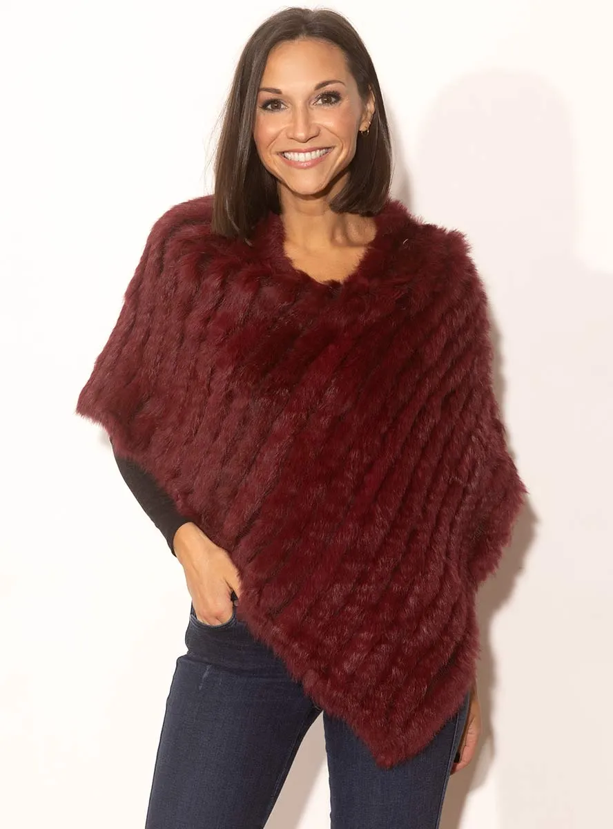 Knitted Rabbit Fur Poncho