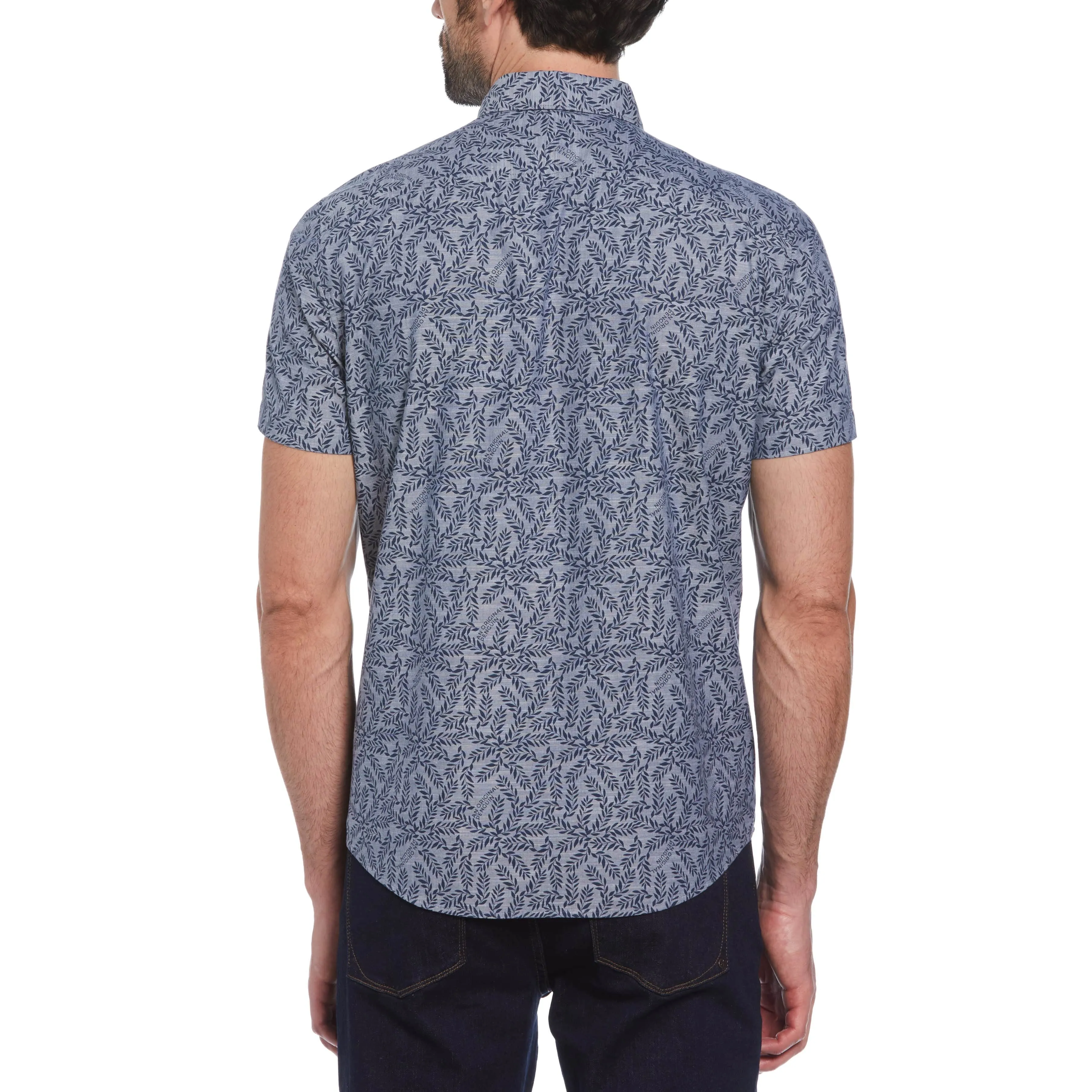 Leaf Print Chambray Shirt