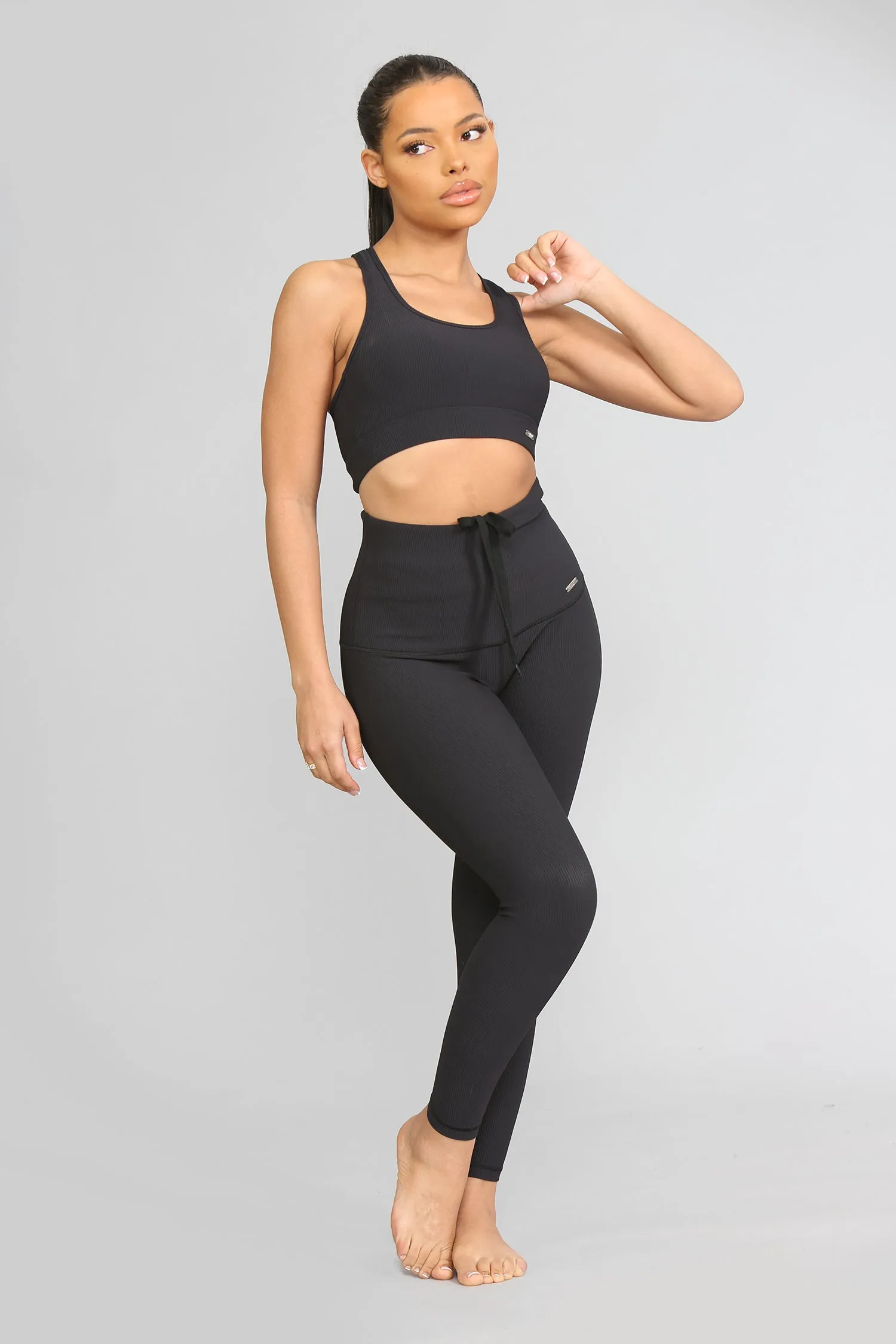 Lifestyle Ribbed Leggings Black