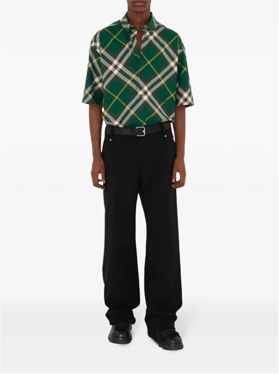 LOGO-EMBROIDERED PLAID SHIRT