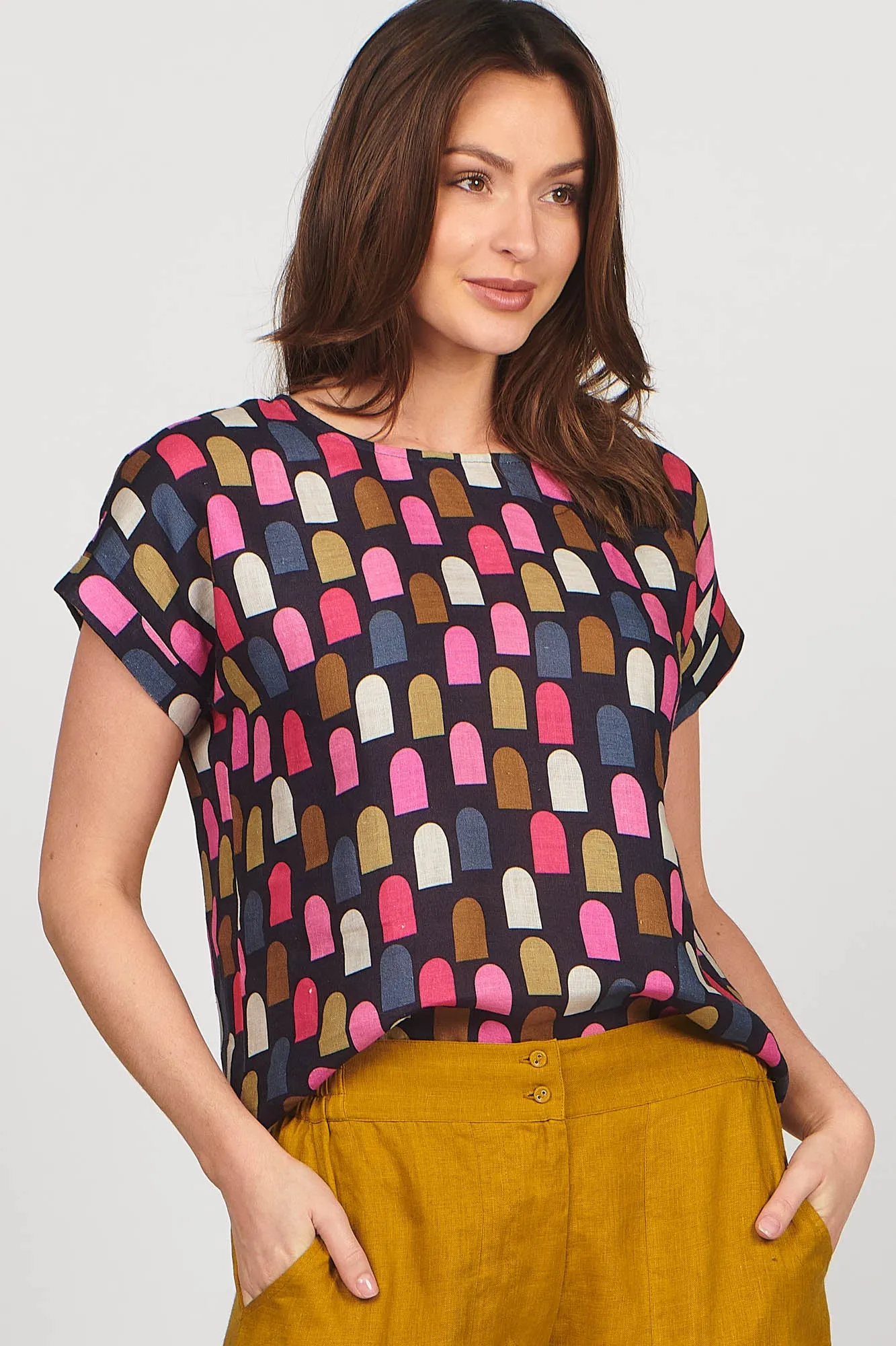 Luna Top Pink Geo