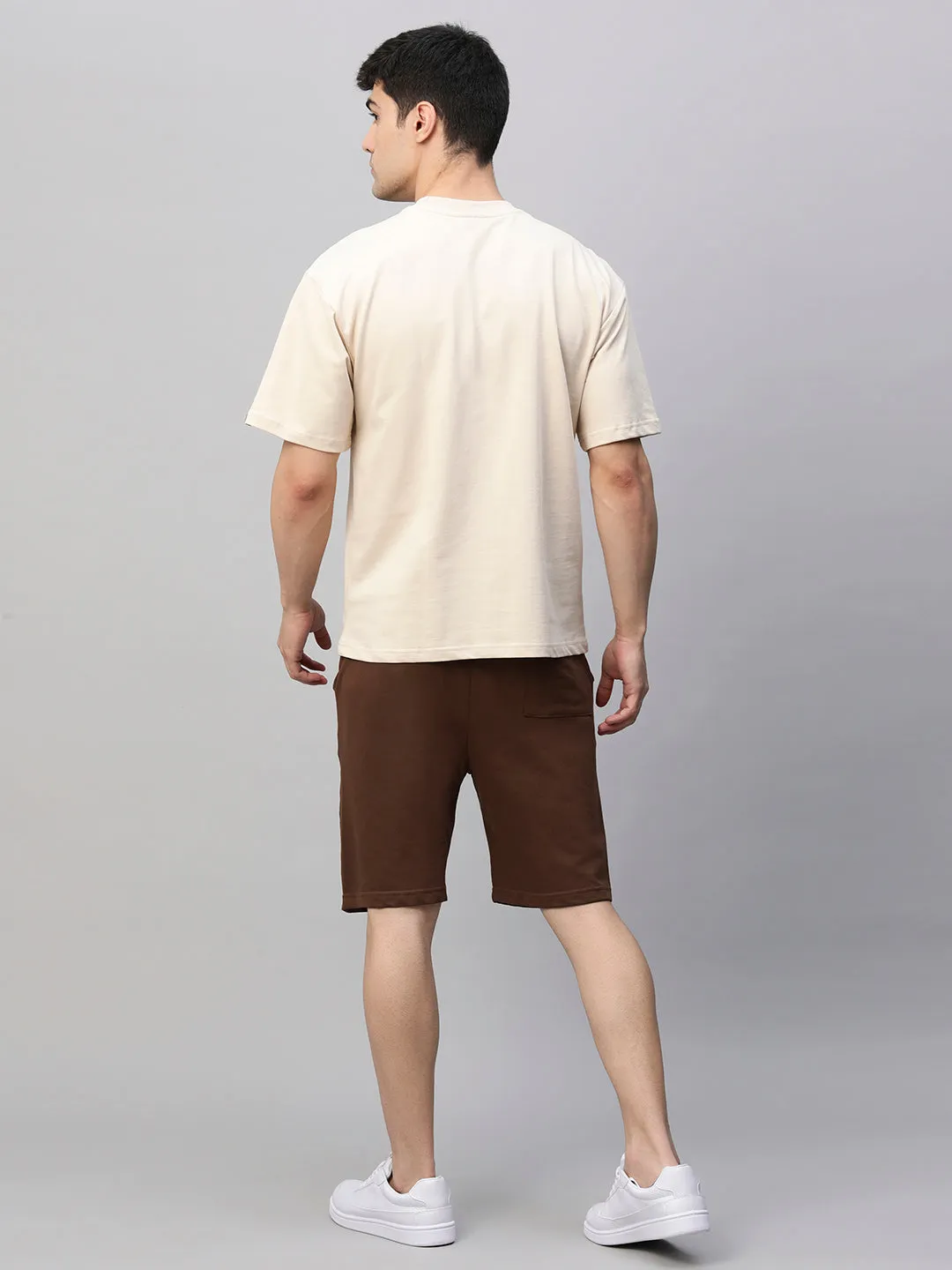 Men Premium Cargo Co-ord Set - Beige & Cocoa