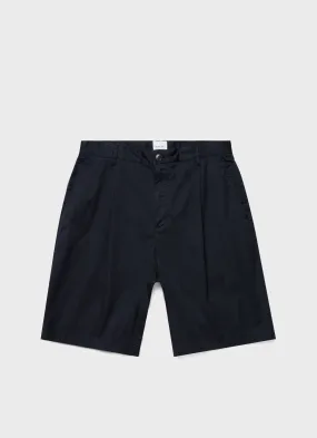 Men's Pleated Twill Short in Navy