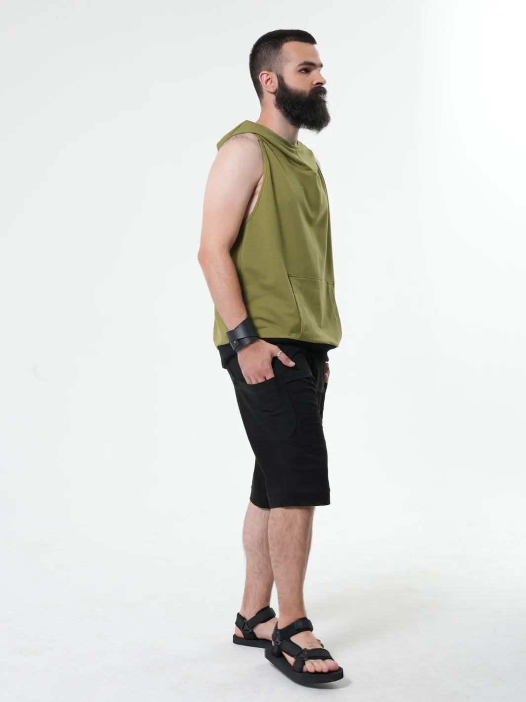 Mens Sleeveless Hoodie