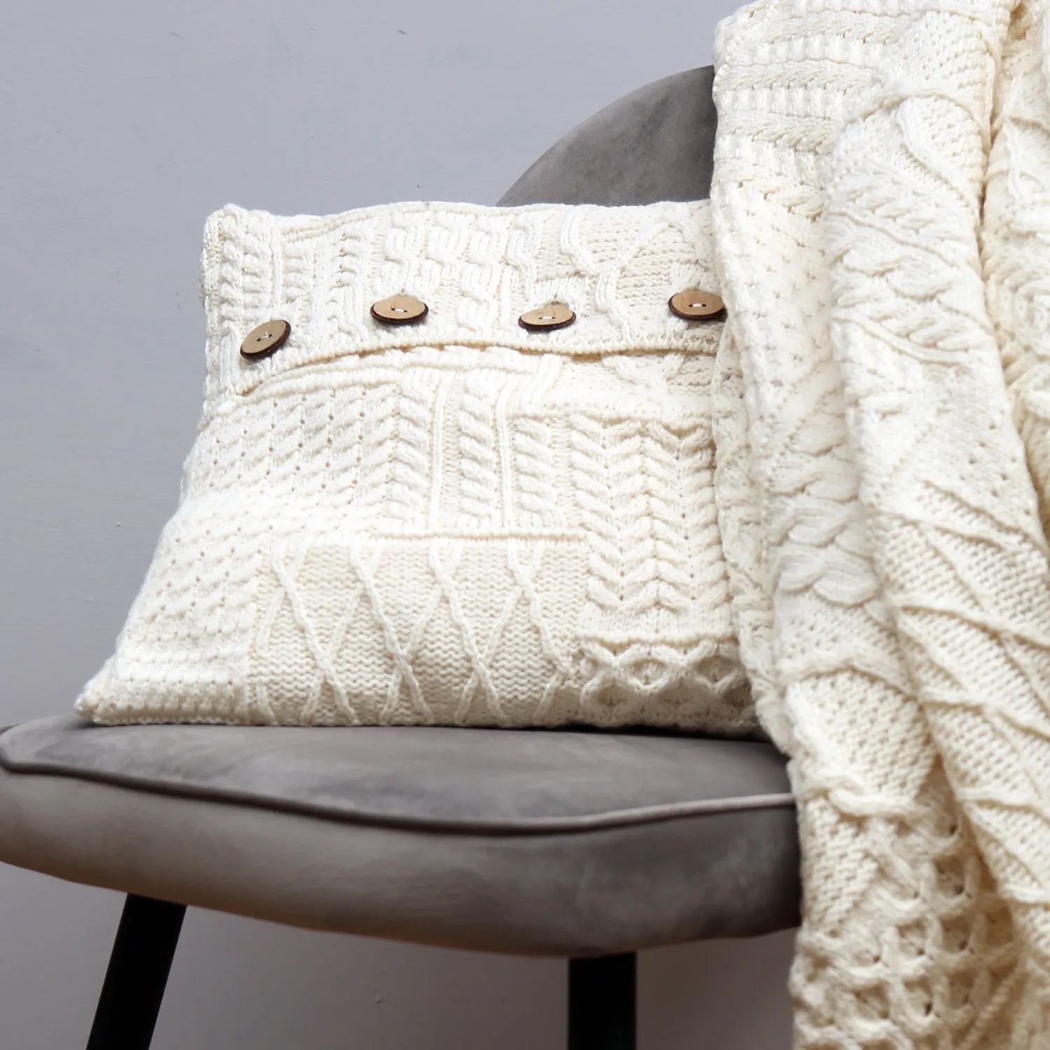 Natural Aran Cushion Cover