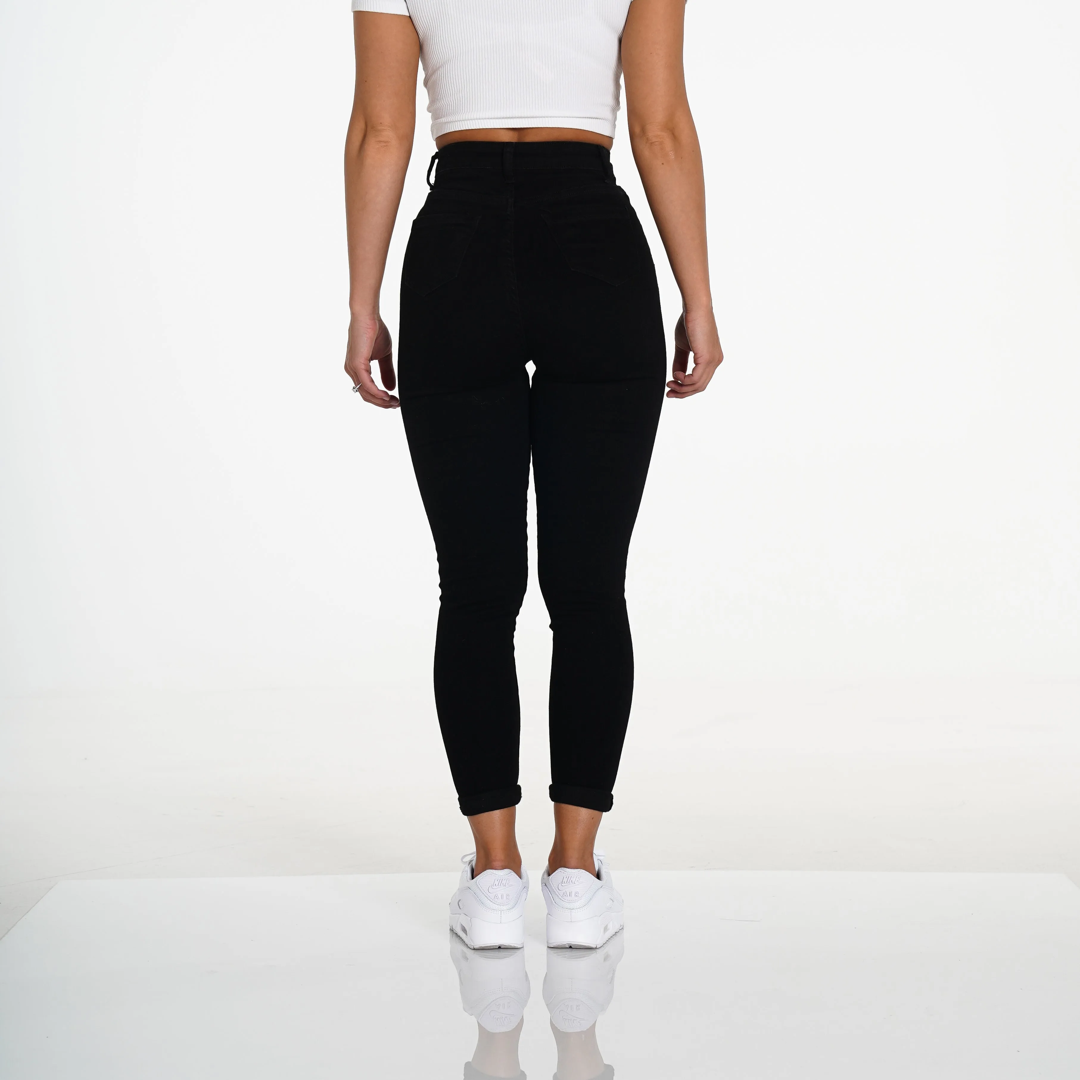 Navishape Black Ripped Jeans