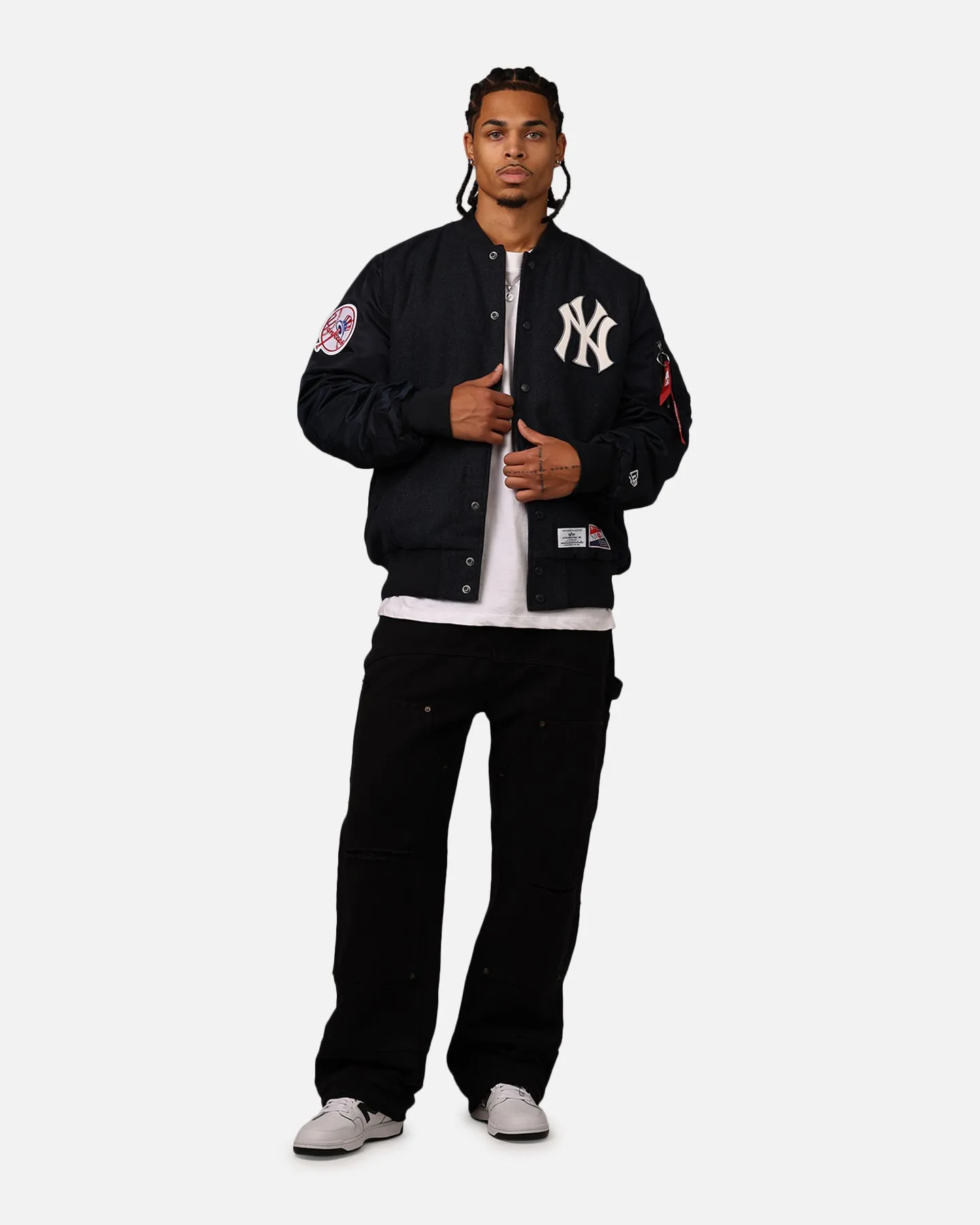 New Era New York Yankees Alpha Industries MA-1 Wool Varsity Jacket Navy