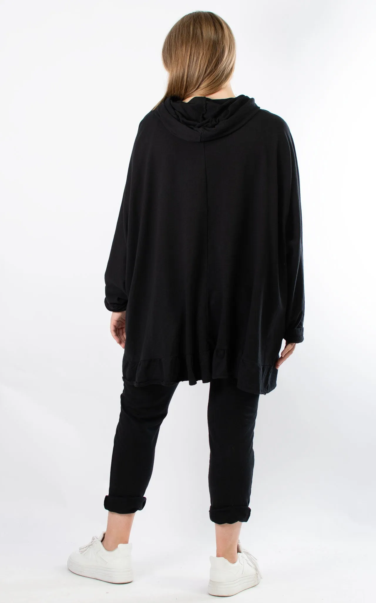 Nora Frill Hoodie | Black