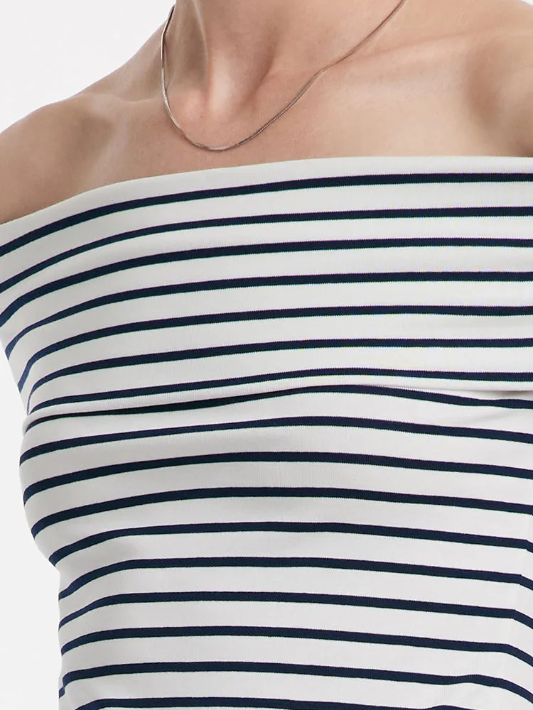 Off Shoulder Striped Slim Top