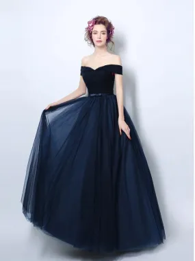 Off The Shoulder Prom Dress Short Sleeve Cheap Prom Dress #ER167