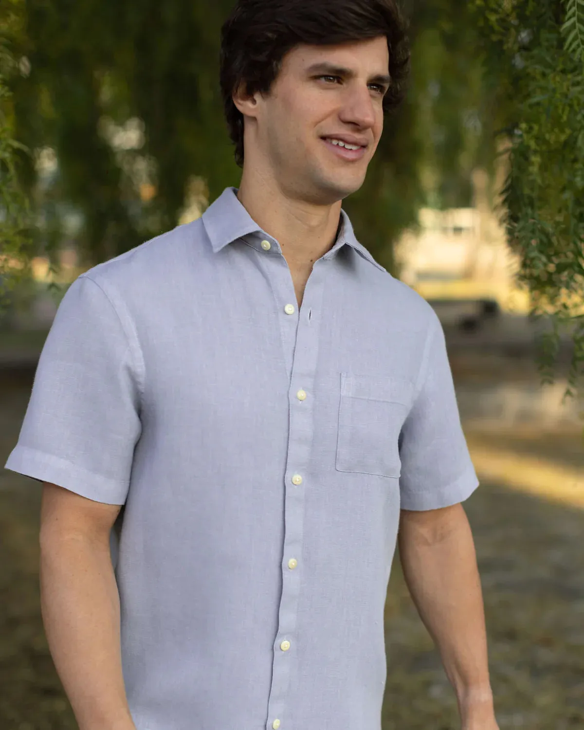 Ola Linen Shirt - Wave