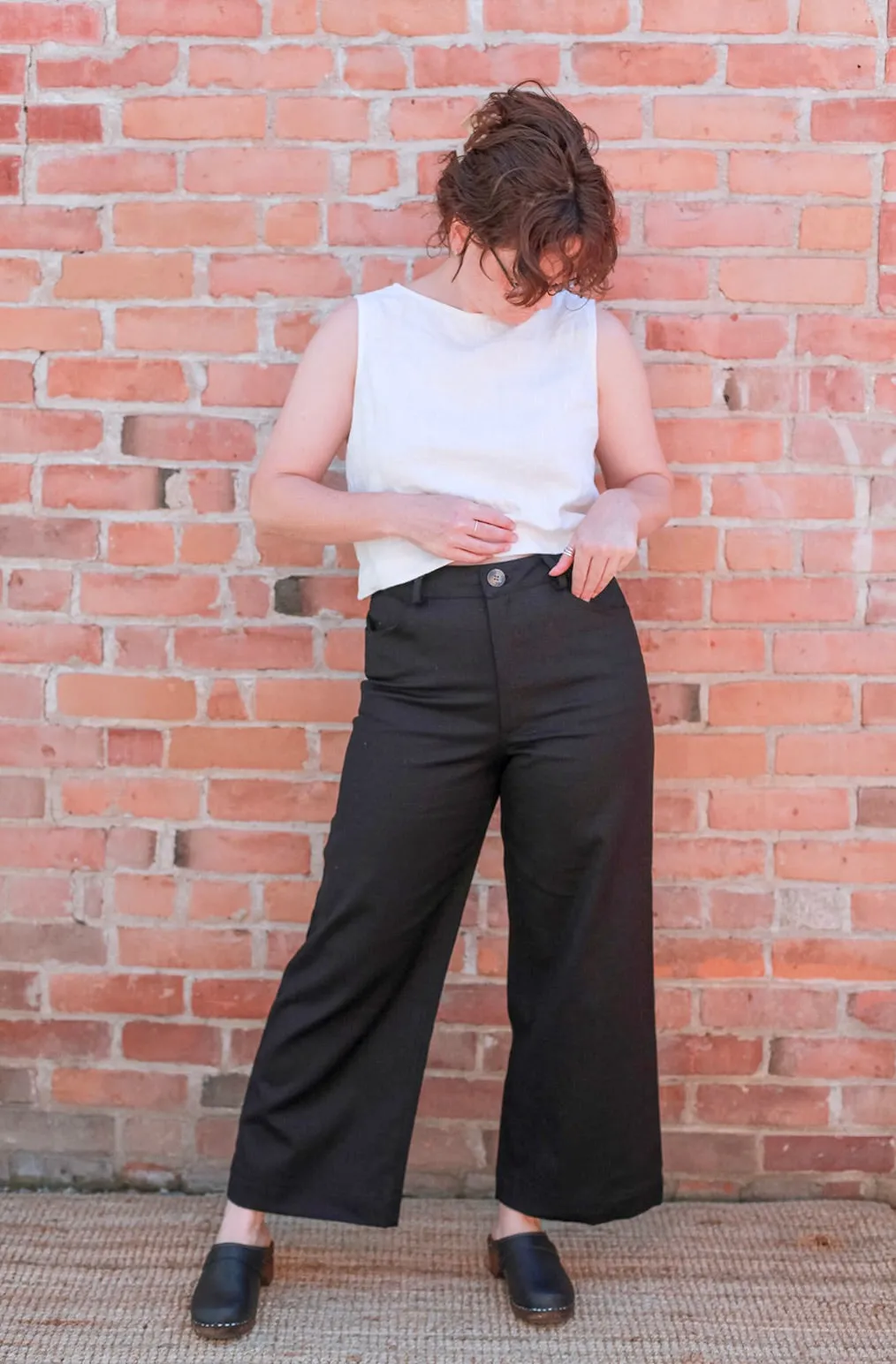 Pierrot Pant in Black Hemp/Cotton