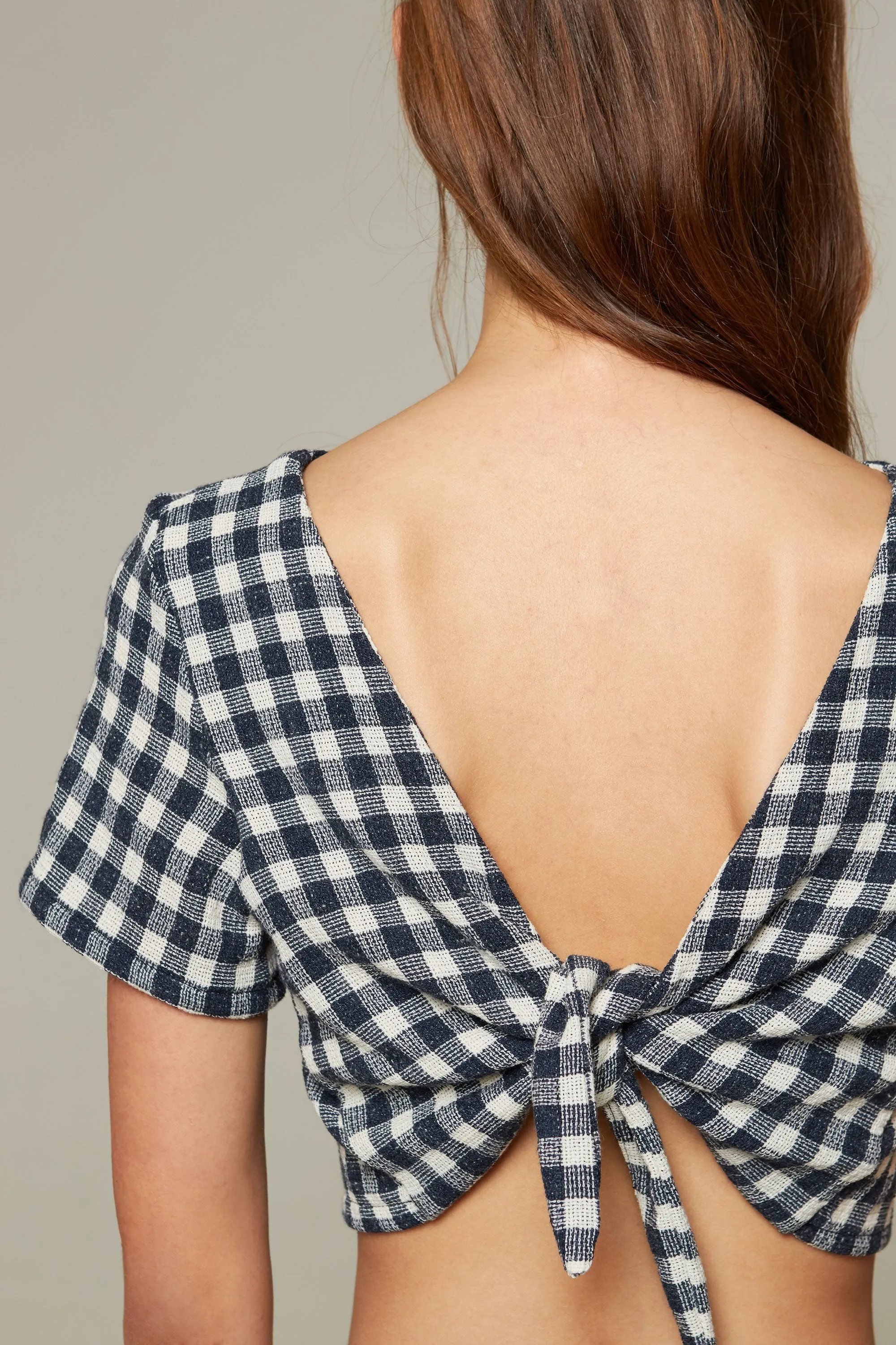 reversible margarita top navy gingham<br> by Rita Row