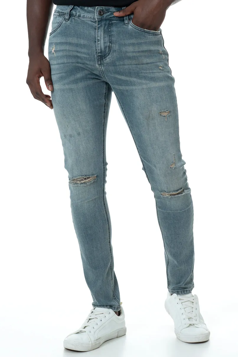 Rf10 Ripped Skinny Jeans _ 146864 _ Blue Denim