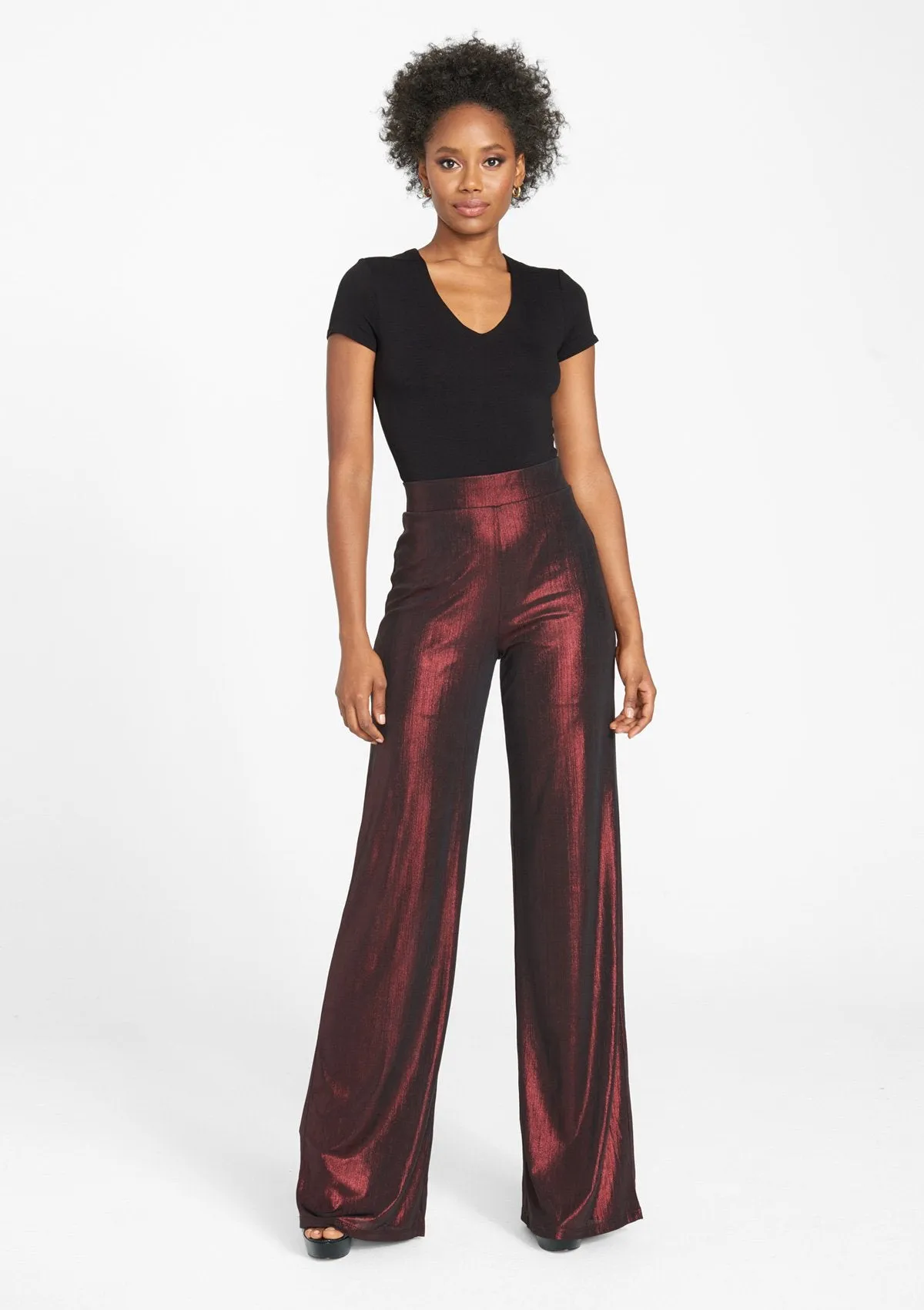 Tall Metallic Wide Leg Pant