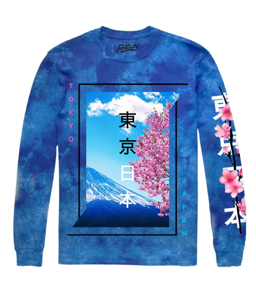 TOKYO CHERRY BLOSSOM TIE DYE LONG SLEEVE TEE