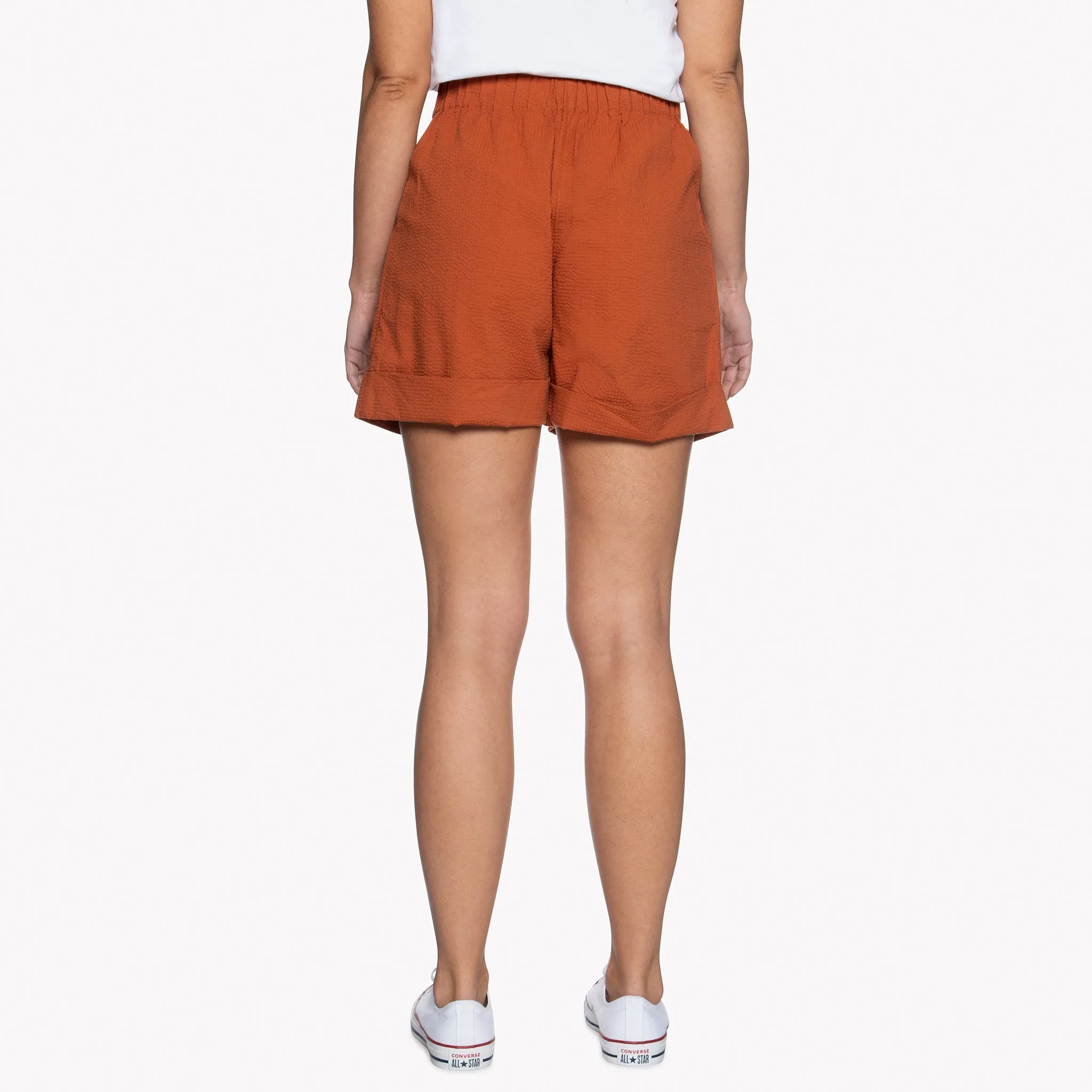 Wide Cuffed Short - Seersucker 40s - Burnt Orange