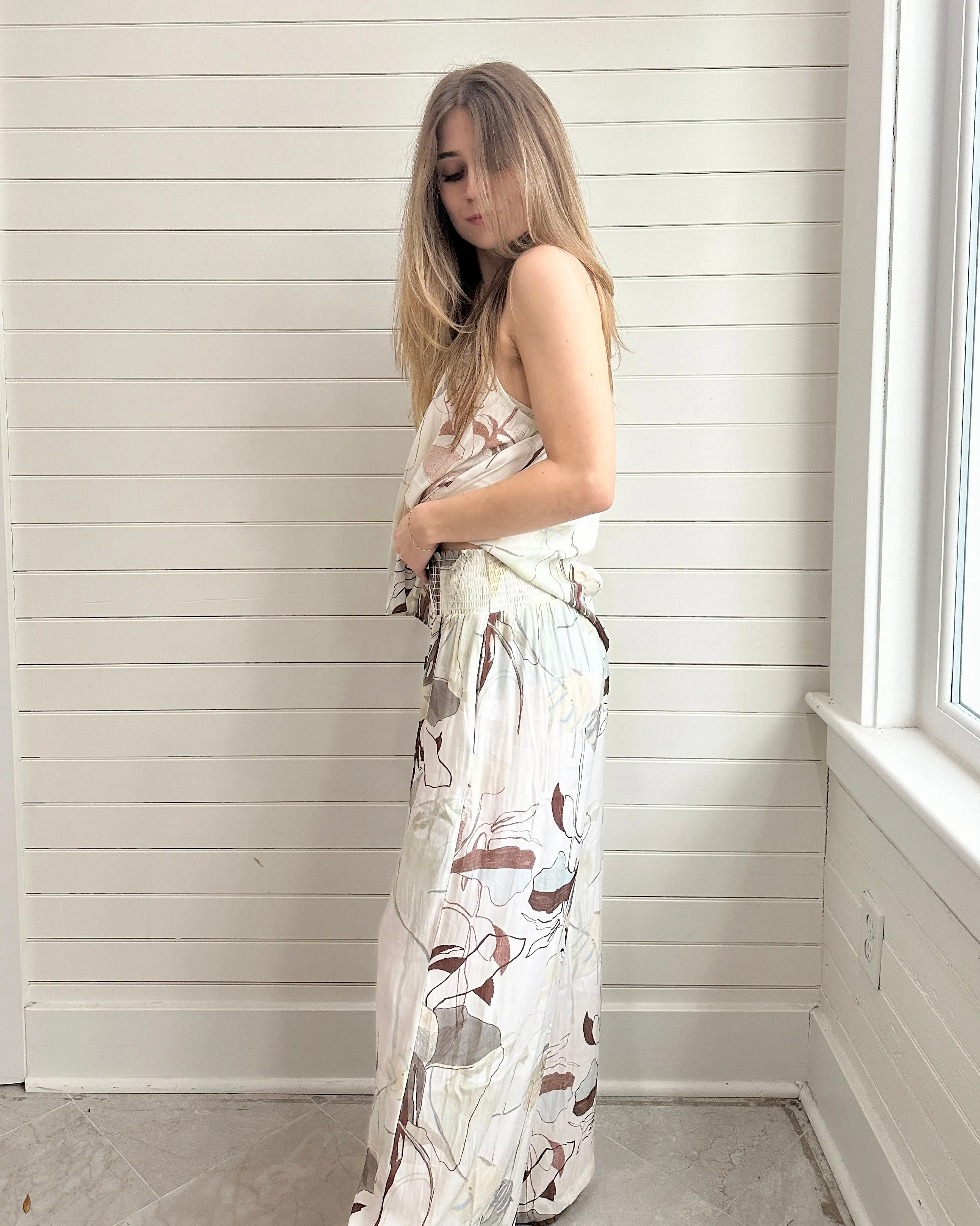 Wide leg Printed Pants