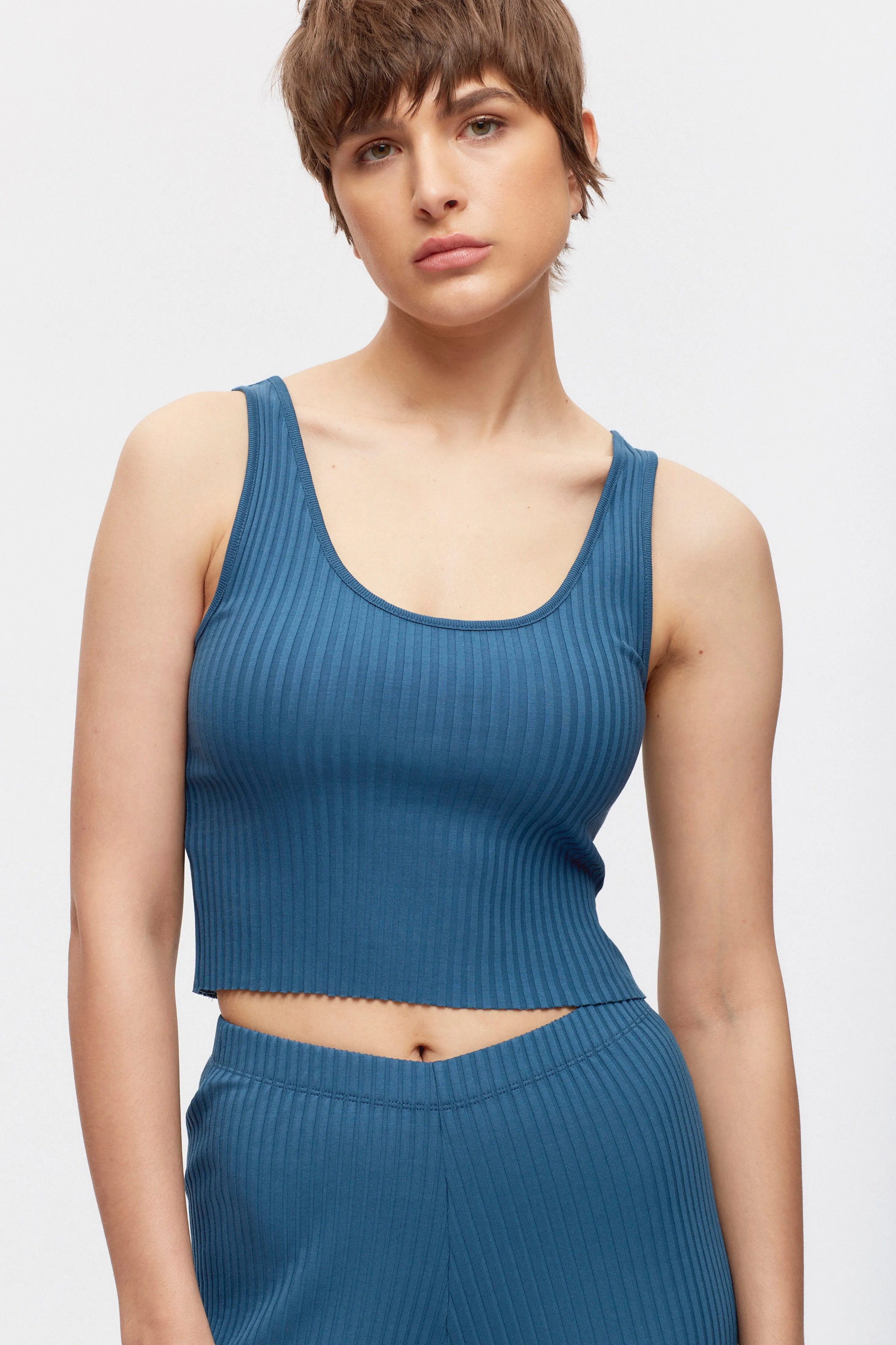 Women's Nile Rib Tank in Marine Blue