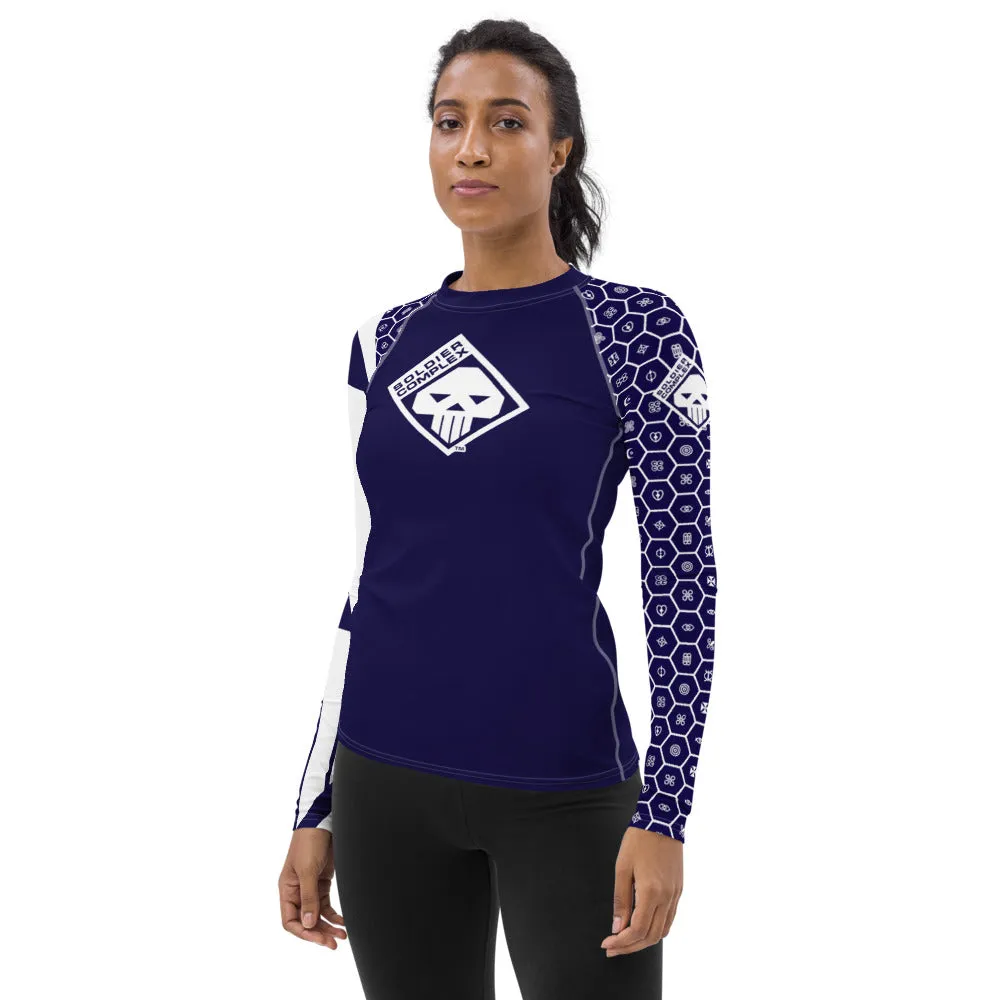 Women's Soldier Complex 001 Long Sleeve No Gi BJJ Compression Rash Guard for Jiu Jitsu, MMA, Grappling and Wrestling