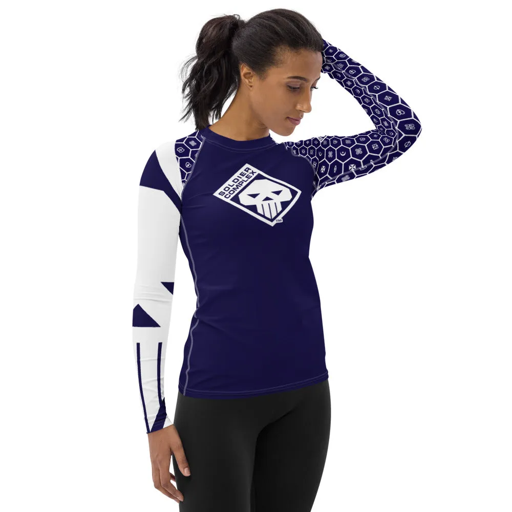 Women's Soldier Complex 001 Long Sleeve No Gi BJJ Compression Rash Guard for Jiu Jitsu, MMA, Grappling and Wrestling