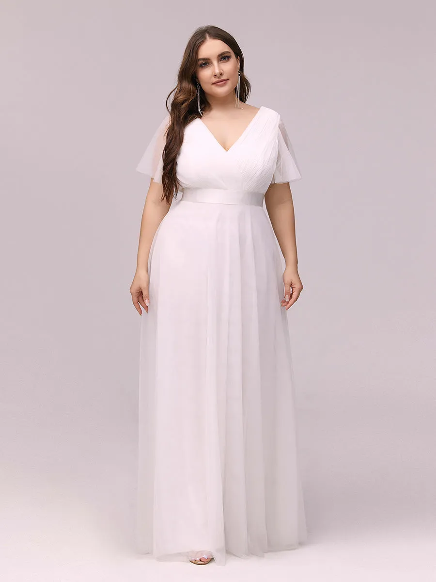 Women's V-Neck A-Line Floor-Length Wholesale Bridesmaid Dresses